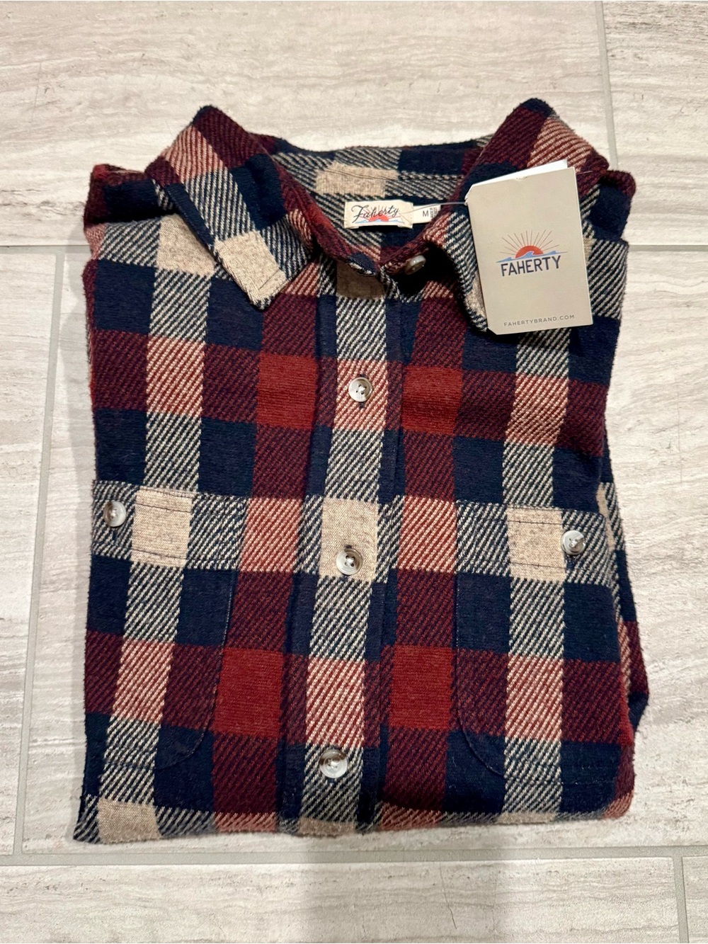 Faherty Legend Sweater Shirt Medium
